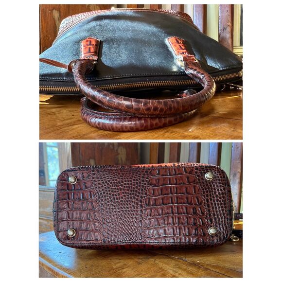 VINTAGE | Brahmin Tuscan Tri-Texture Satchel Crossbody Includes Original Dustbag - Picture 4 of 11